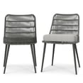 thumbnail image 1 of Simpli Home Beachside Contemporary Outdoor Dining Chair (Set of 2) in Grey Polyester Fabric, 1 of 7