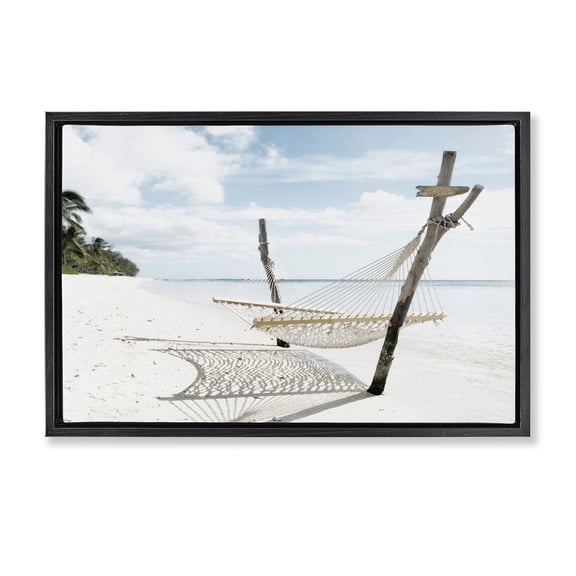 Stupell Industries Beachside Idyll Scene Black Framed Floater Canvas Wall Art, design by Noah Bay, 17 x 25
