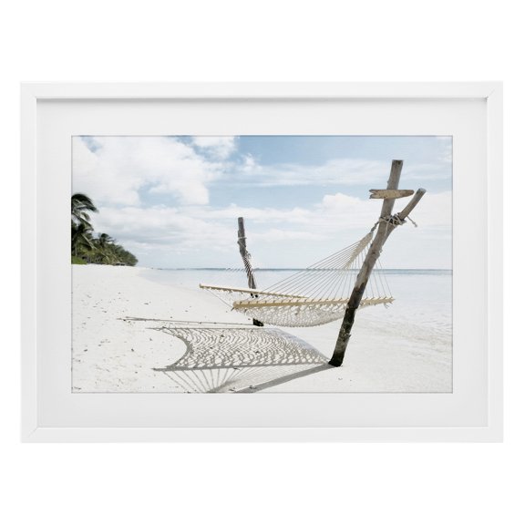 Stupell Industries Beachside Idyll Scene White Framed Print Under Glass, design by Noah Bay, 17 x 23