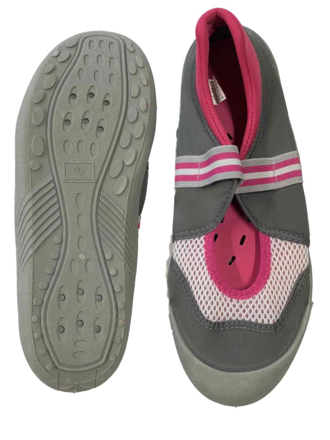 Beachsocks Womens Pink Gray Aqua Socks Water Beach Shoes 10