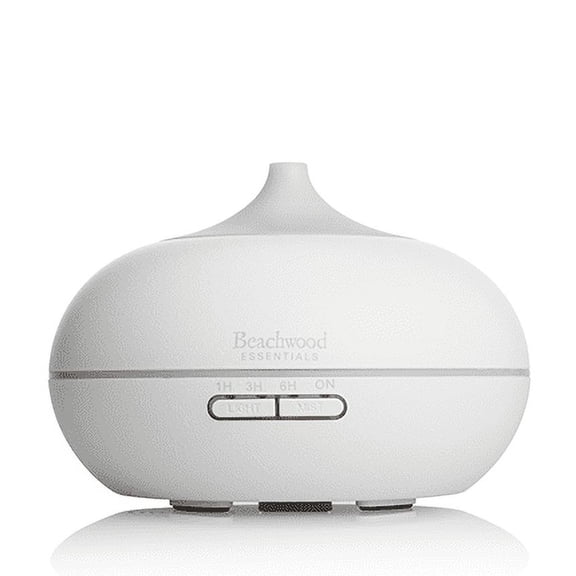 Beachwood Essentials Ultimate Ultrasonic Aromatherapy Diffuser for Essential Oils - Therapeutic Grade, Helps You to Relax - 3 Timer & 7 Ambient Light Settings - Up to 16 Hours of Use - White, 300mL…