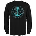 thumbnail image 1 of Beachy Anchor Shells Pattern Mens Long Sleeve T Shirt Black X-LG, 1 of 1