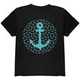 thumbnail image 1 of Beachy Anchor Shells Pattern Youth T Shirt Black YLG, 1 of 1