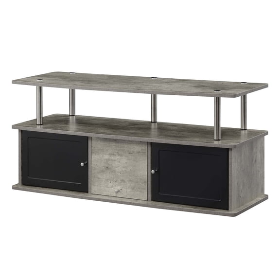 Beachy Beauty 55-In TV Stand, 47.25-In x15.75-In x20.5-In , Faux Birch Finish, 3 Cabinets, 2-Tier Shelving, Woodgrain Look, Stylish & Functional Media Console for Home