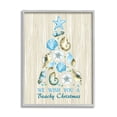 thumbnail image 1 of Beachy Christmas Seashell Tree Rustic Pattern Design Coastal Graphic Art Framed Art Print Wall Art, 1 of 5