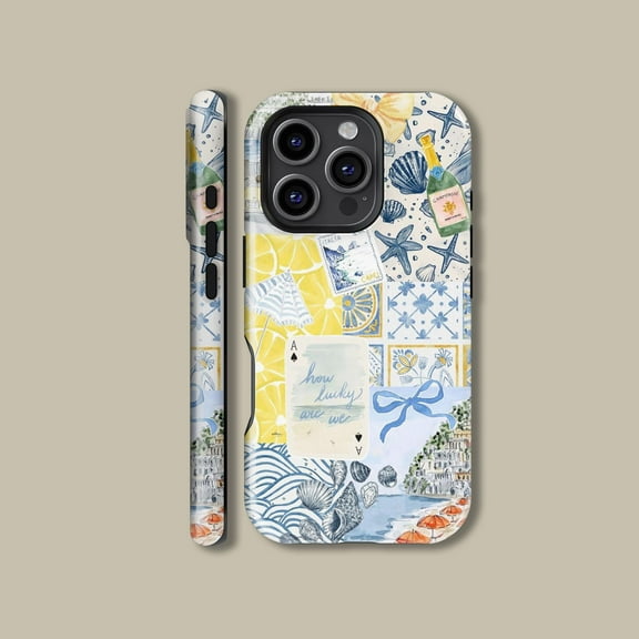 Beachy Coastal Collage Preppy Case for iPhone Samsung Summer