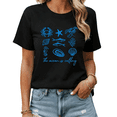thumbnail image 1 of Beachy Coastal Seashells Bows Graphic Tees Womans T shirt Shirts Black White S-5XL Tops, 1 of 4