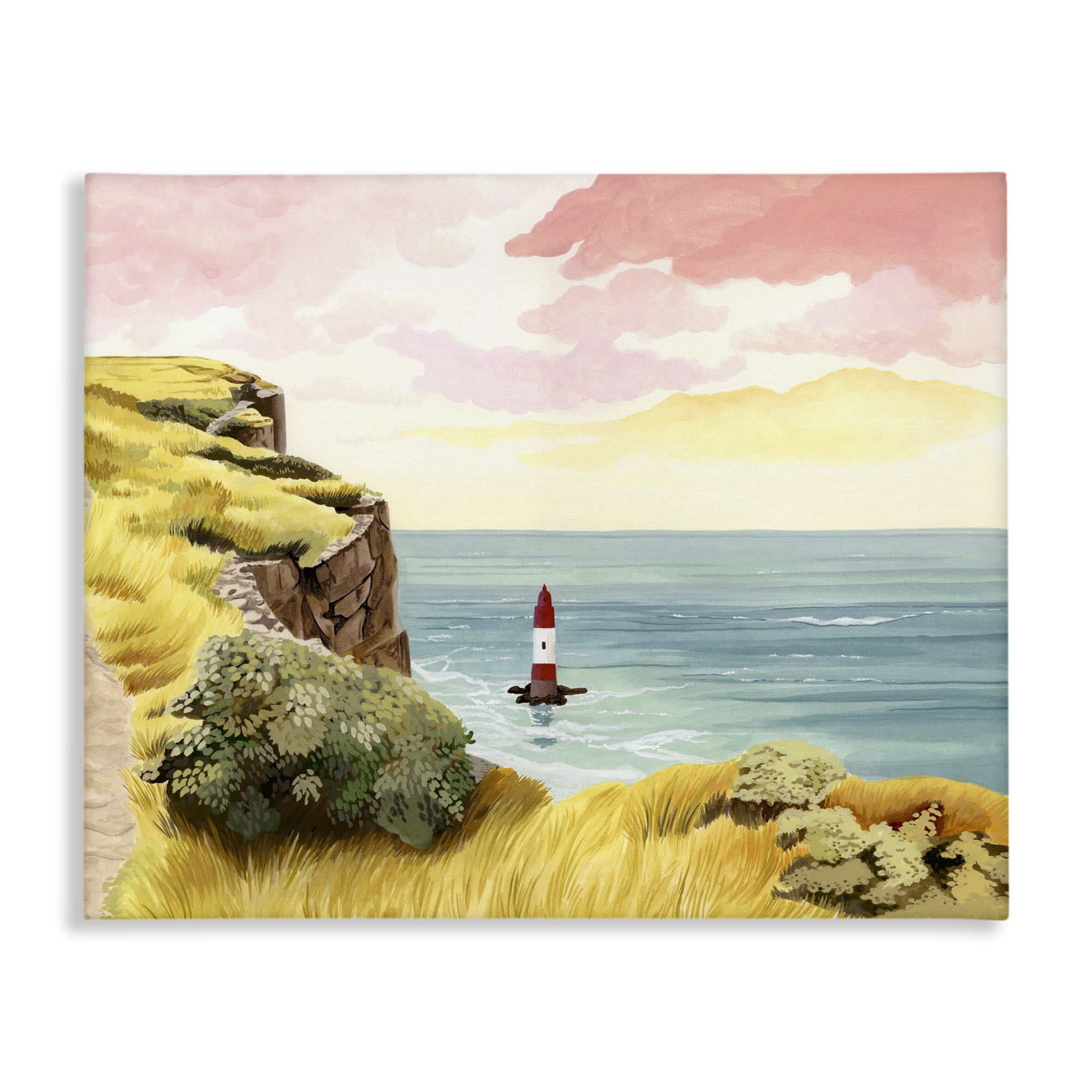 Beachy Head Lone Lighthouse Canvas Wall Art, design by Courtney Haley