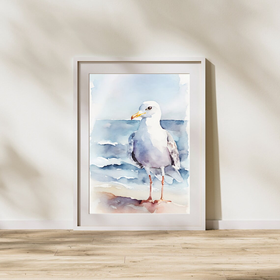 Beachy Seagull Art Print, Coastal Wall Decor Home Decor #1643, Unframed ...