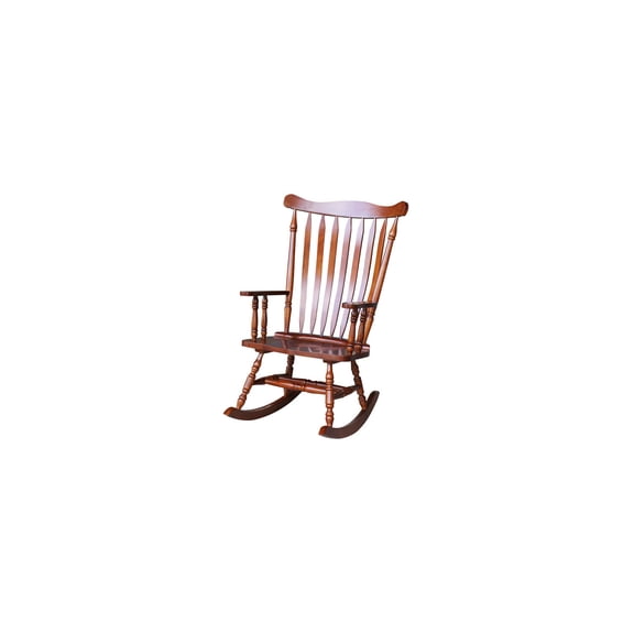 Beachy Solid Wood Colonial Rocker in Cherry Finish - 28-In W x 36-In D x 44.5-In H, Smooth Rocking Motion, Sturdy Parawood Frame, Supports up to 225 Lbs