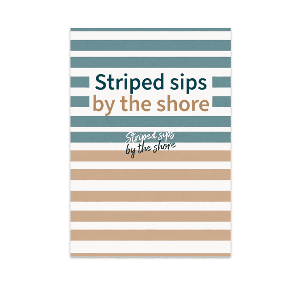 Beachy Striped Wall Decor - Beach Lovers - 13x19 Glossy Poster Print