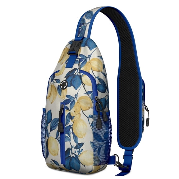 Beachy Tropical Sling Backpack – Safari Jungle Island and Hawaiian Paradise Pattern Crossbody Shoulder Bag, Lightweight and Durable Water-Resistant Bag for Beach Vacation and Hiking