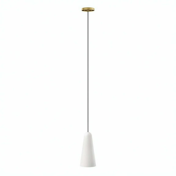 Modway Beacon 1-Light Pendant Light in Opal Satin Brass