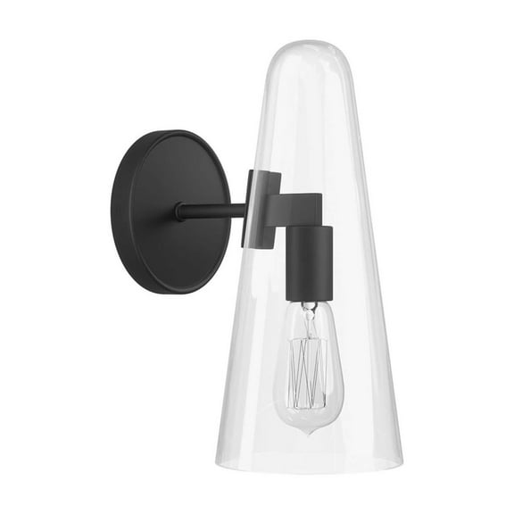 Beacon 1-Light Wall Sconce Clear Black
