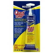 Beacon Adhesives Quick Grip Permanent Adhesive, Fast-Drying, Crystal-Clear and Weather-Proof Glue, 2 Fluid Ounce