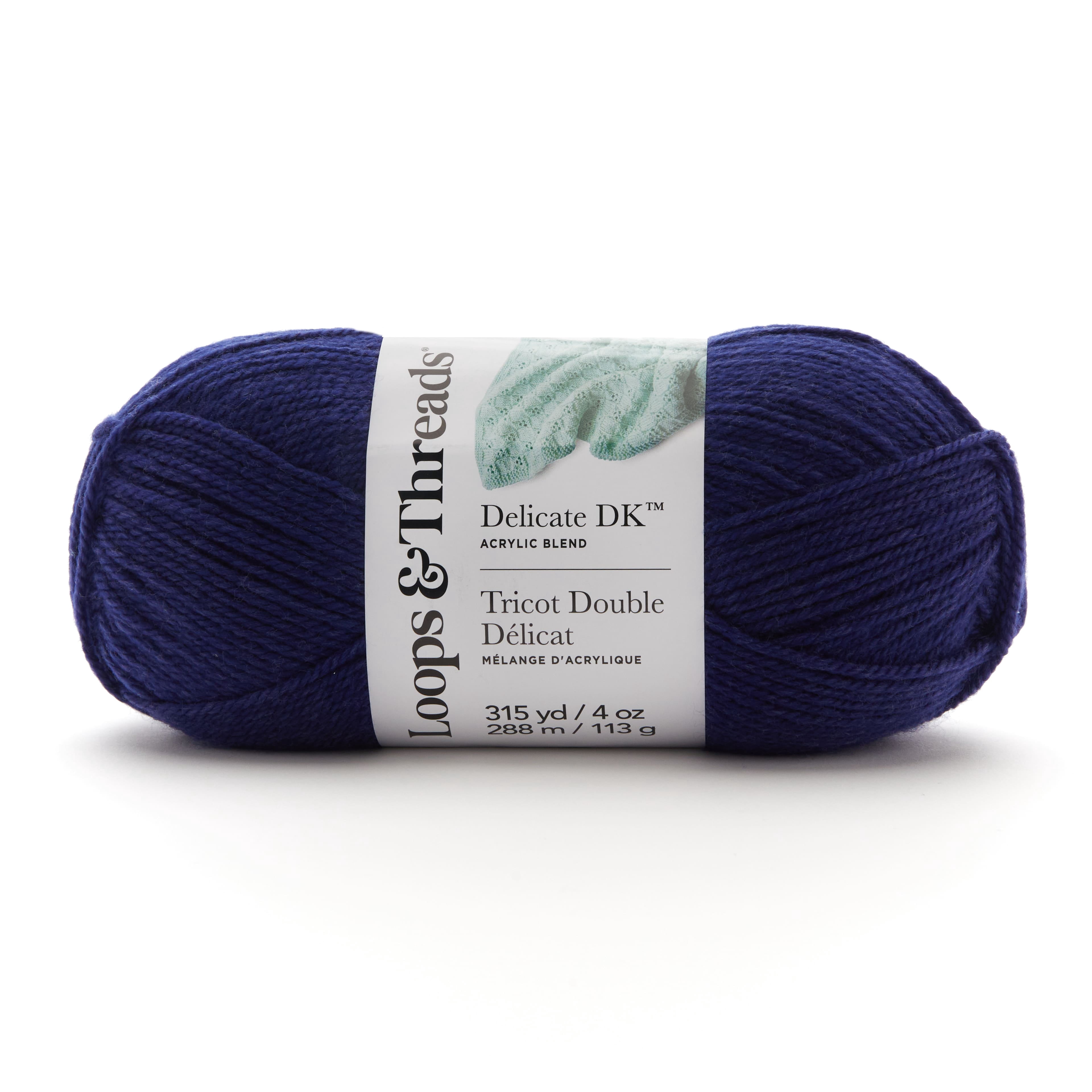 Loops & Threads Beacon Blue Delicate DK Yarn - Light Weight Yarn for Knitting, Crochet, Weaving, Arts & Crafts, 15 Pack
