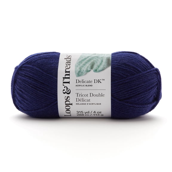 Loops & Threads Beacon Blue Delicate DK Yarn - Light Weight Yarn for Knitting, Crochet, Weaving, Arts & Crafts, 15 Pack