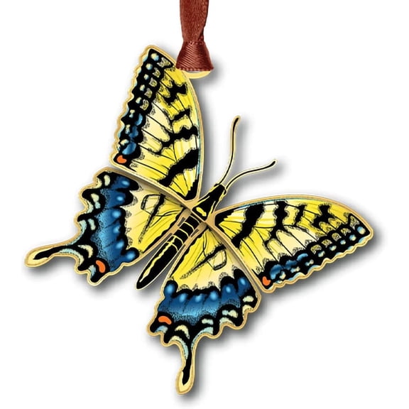 Beacon Design Yellow Swallowtail Butterfly Ornament, Tree Decoration for Nature Lover