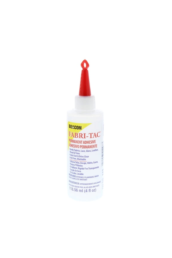 Fabri-Tac Permanent Quick-Dry Fabric Adhesive Glue, 4 oz. Bottle