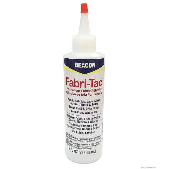 Beacon Fabri-Tac Permanent Adhesive, 8 Ounce Bottle - Premium Crafting & Fabric Glue