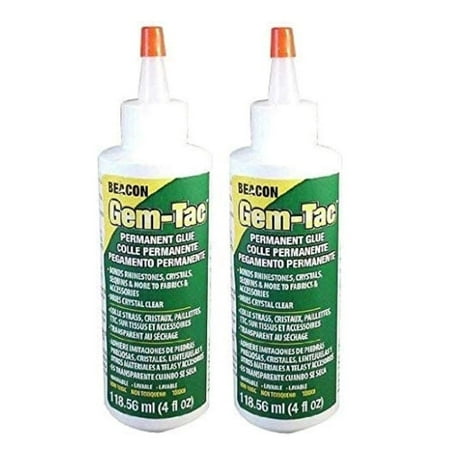 Beacon Gem-Tac Permanent Adhesive, 4-Ounce - 2 Pack