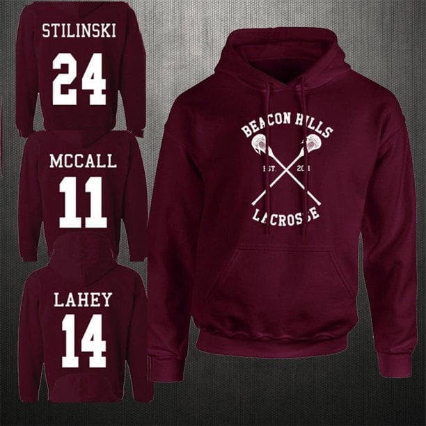  The Creating Studio Adult Retro Stilinski 24 Beacon Hills  Lacrosse 2-Sided Hoodie : Clothing, Shoes & Jewelry