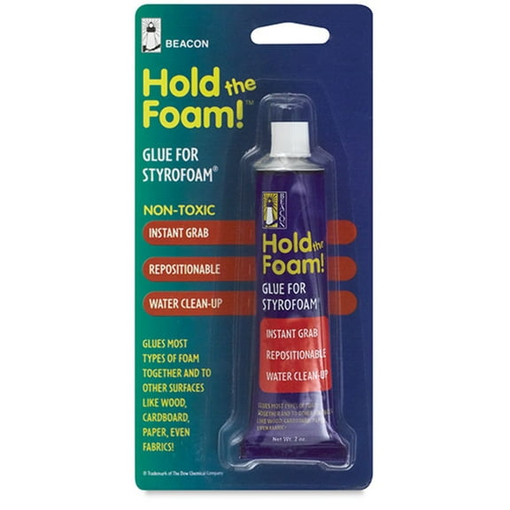 Beacon Hold the Foam Styrofoam Glue, 2oz, Instant Grab Adhesive