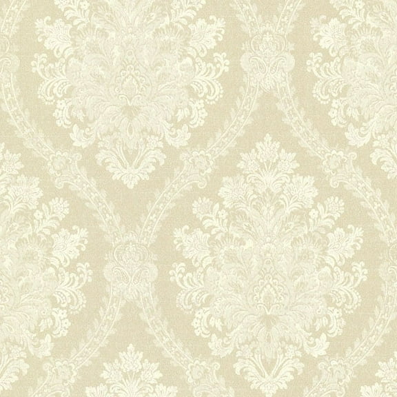 Beacon House Amarissa Champagne Jacquard Damask Wallpaper