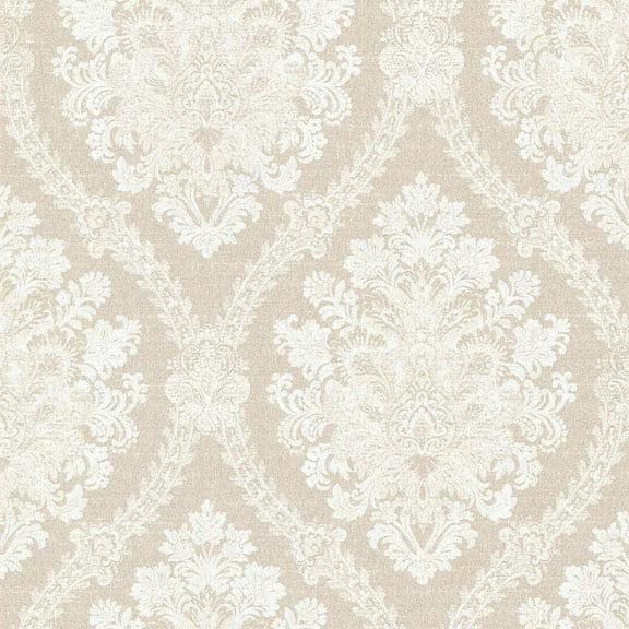 Beacon House Amarissa Linen Jacquard Damask Wallpaper