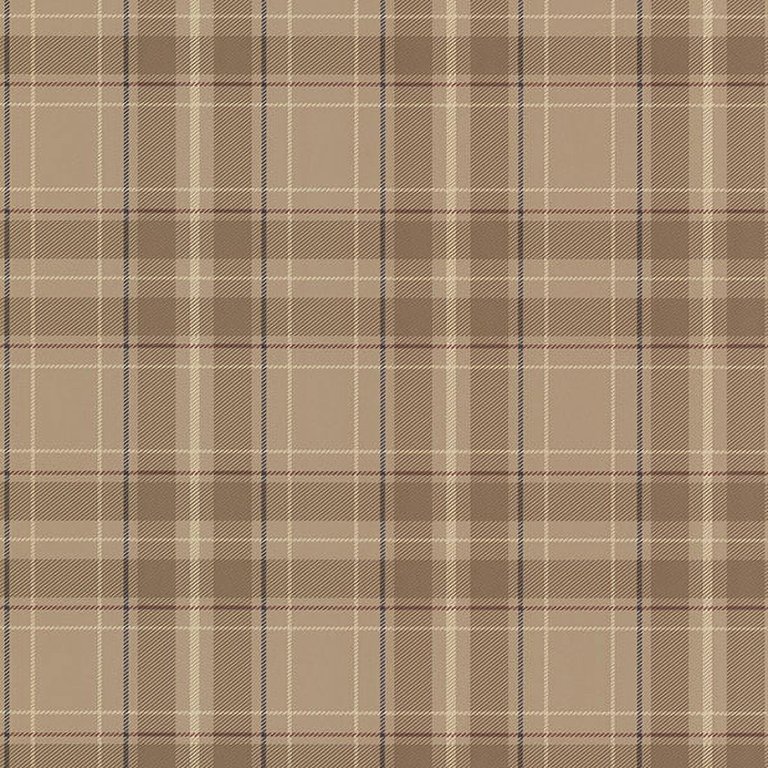 Beacon House Caledonia Beige Plaid Wallpaper