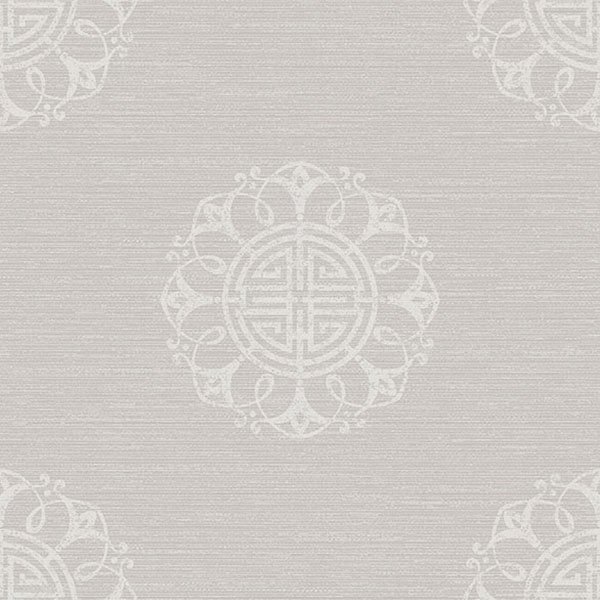 Beacon House Lien Grey Fountain Medallion Wallpaper