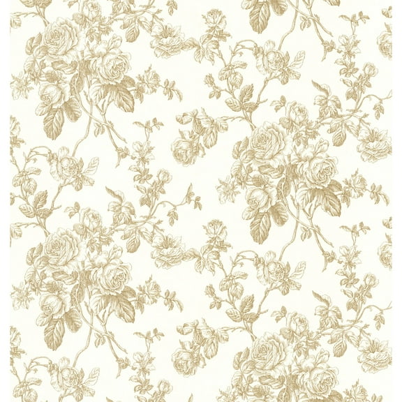Beacon House Louisa Gold Rose Trail Wallpaper