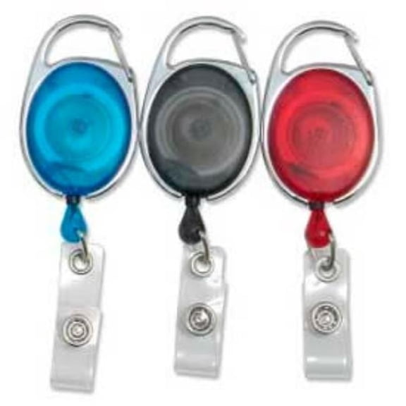 Baumgartens B844089 Quick Clip ID Card Reel - 30 in. Cord - Black, Blue & Red - Pack of 3