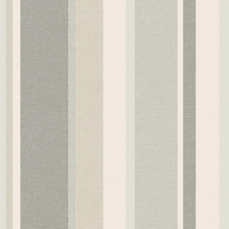 Beacon House Raya Beige Linen Stripe Wallpaper, 20.5-in by 33-ft, 56.4 sq. ft