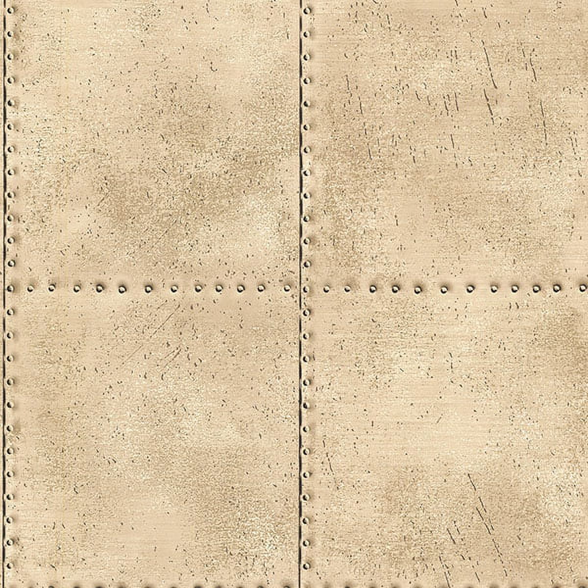 Beacon House Riveted Champagne Industrial Tile Wallpaper