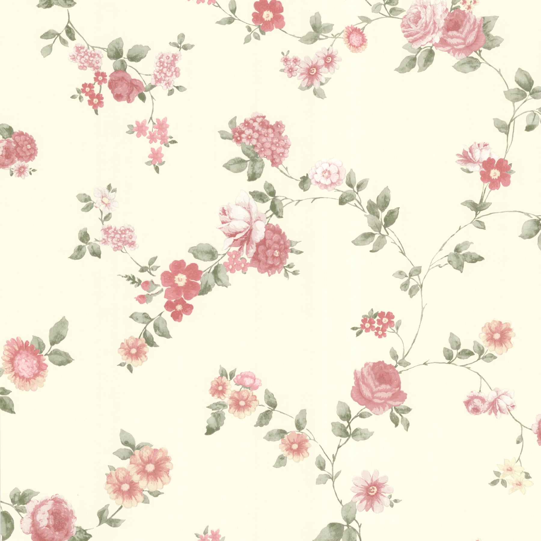 Beacon House Currant Pink Botanical Trail Pink Wallpaper Sample