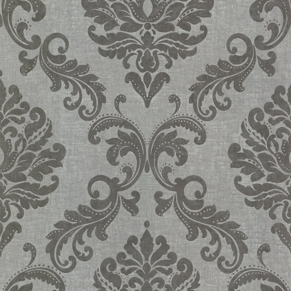 Beacon House Sebastion Grey Damask Wallpaper