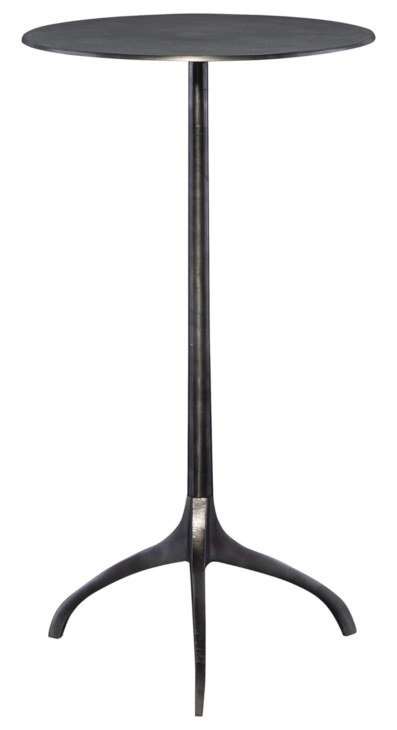 Beacon 14" Black and Silver Industrial Round Accent Table