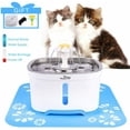 thumbnail image 1 of Beacon Pet Water Fountain, 84oz/2.4L Automatic Cat Fountain Stainless Steel Dog Water Dispenser with Filter & Led Lights for Cats, Dogs, Multiple Pets with Filter + Flower Mat, 1 of 7
