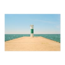 Beacon on a Pier - Michigan Photography Lighthouse Seascape Minimalist Ocean Coast Nautical Summer Unframed Wall Art Print 4 x 6 inches