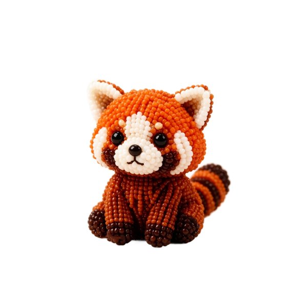 Bead Animal Making Kit Diy 3D Red Panda Figurine Craft Kit for Adults Home Decor Display
