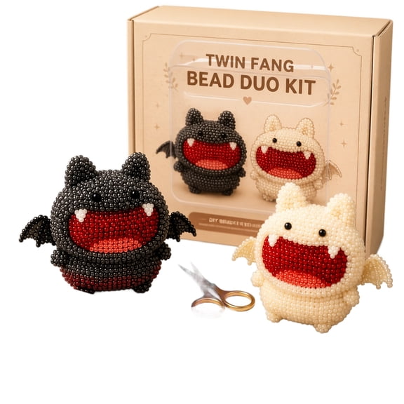 Bead Animal Making Kit Twin Monster Duo 8 X 6 X 2 in Diy Craft Set for Adults Halloween Decor