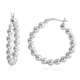 thumbnail image 1 of Bead Ball 925 Sterling Silver Hoop Earrings for Women Platinum Plated Lightweight Jewelry Birthday Gifts for Women, 1 of 6