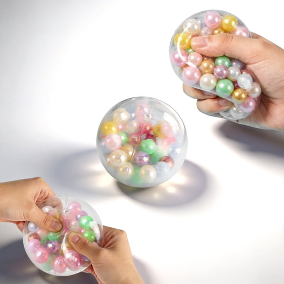 Bead Ball Squishy Slow Rise Soft Stress Relief Anxiety Fidget Sensory Sphere Novelty Fun Desk Accessory Home Office Relaxation Gift