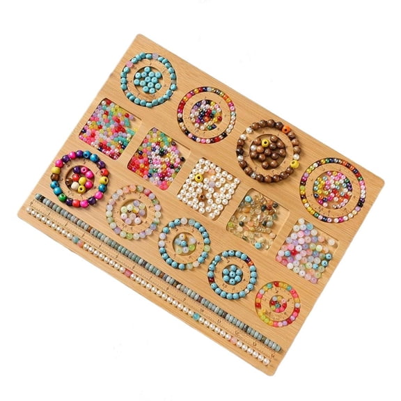 Wooden Bead Plate Jewelry Crafting Tool Jewelry Beading Designs Tray for Bracelet Necklaces Ornament Making Boards