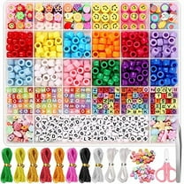 Bead Bracelet Making Kit with Mixed Color Animal Fruit Flower Letter Beads  for Jewelry Making Handmade DIY Bracelet Necklace