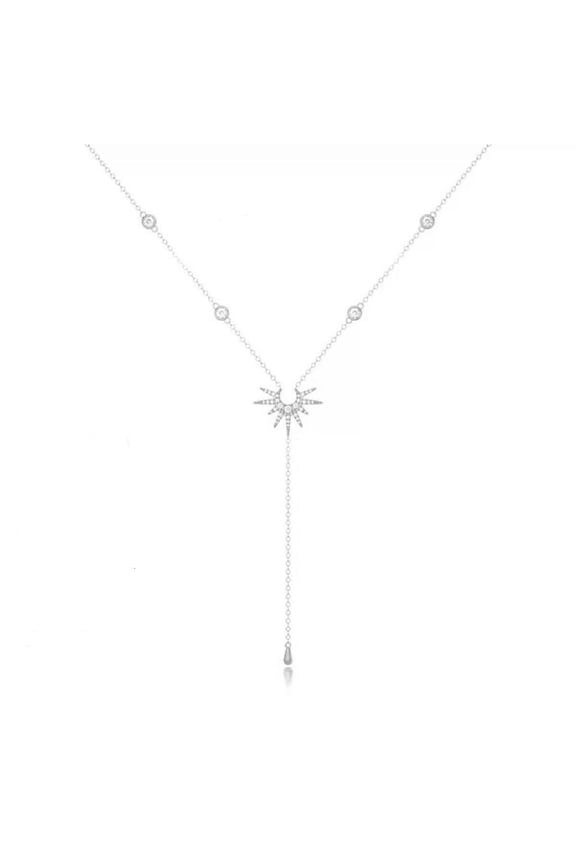 Bead Chain Necklace Sun Pendant Necklace Neck Jewelry Y Shape Necklace