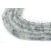 The Bead Chest African Recycled Glass Beads Handmade in Ghana Grey Mist 7mm Strand for Jewelry Making, Crafts, and Home Decor I Approximately 60-70 Beads