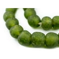 thumbnail image 1 of The Bead Chest African Recycled Glass Beads – Handmade in Ghana – Lime Green 18mm Strand for Jewelry Making, Crafts, and Home Decor I Approximately 38 Beads, 1 of 4