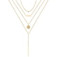thumbnail image 1 of Turandoss Bead Choker Bar Pendant Necklace for Women Hammered Disc 14K Gold Plated Adjustable Layered Jewelry Trendy Personalized Birthday Gifts Accessories for Women Her, 1 of 8